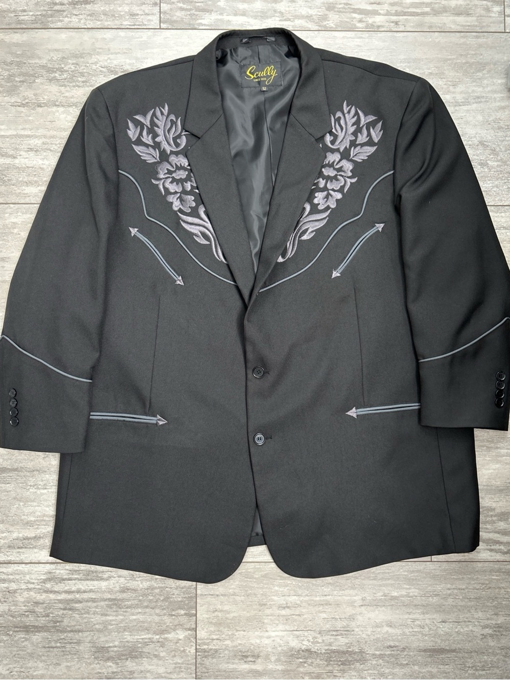 Scully Black Western Embroidered Sport Coat - Picture 16 of 16